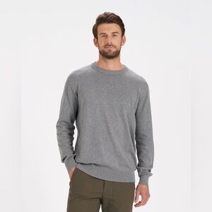 New Vuori Fluent Crewneck Knotted Heather Grey Pullover Sweater Cotton/Cashmere